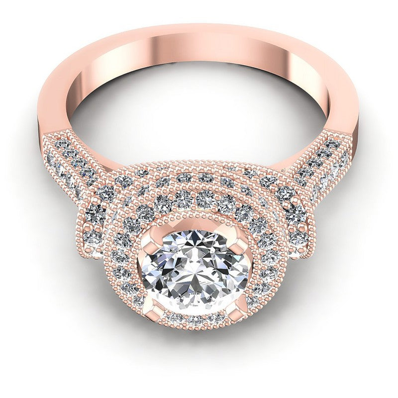 Round Diamonds 1.30CT Antique Ring in 18KT Yellow Gold