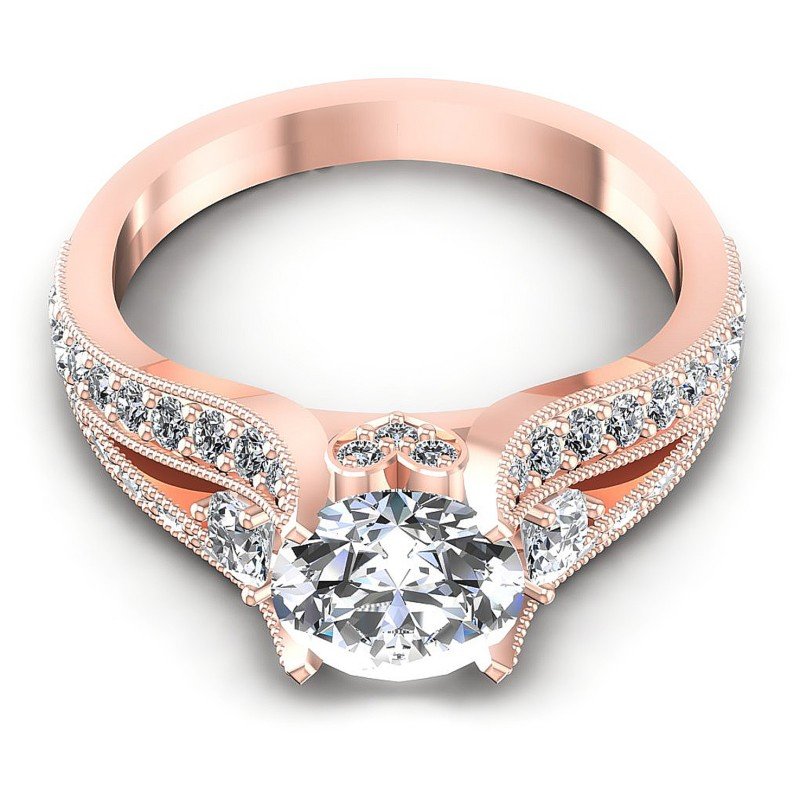 Round Diamonds 1.15CT Antique Ring in 18KT Yellow Gold