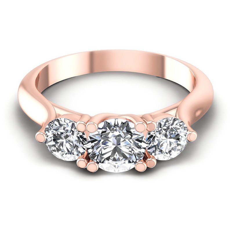 Round Diamonds 1.40CT Three Stone Ring in 18KT Yellow Gold