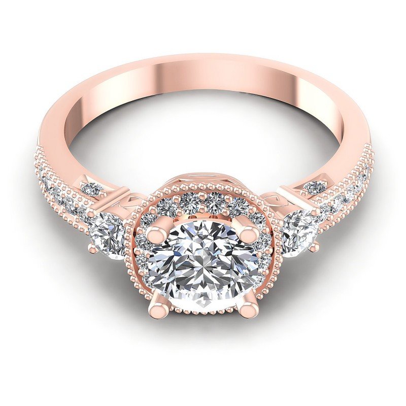 Round Diamonds 0.90CT Antique Ring in 18KT Yellow Gold