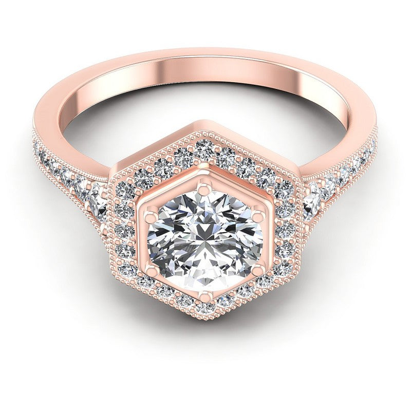 Round Diamonds 0.85CT Antique Ring in 18KT Yellow Gold