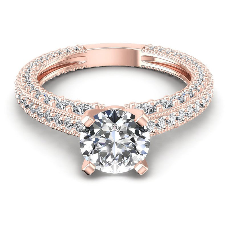 Round Diamonds 1.65CT Antique Ring in 18KT Yellow Gold