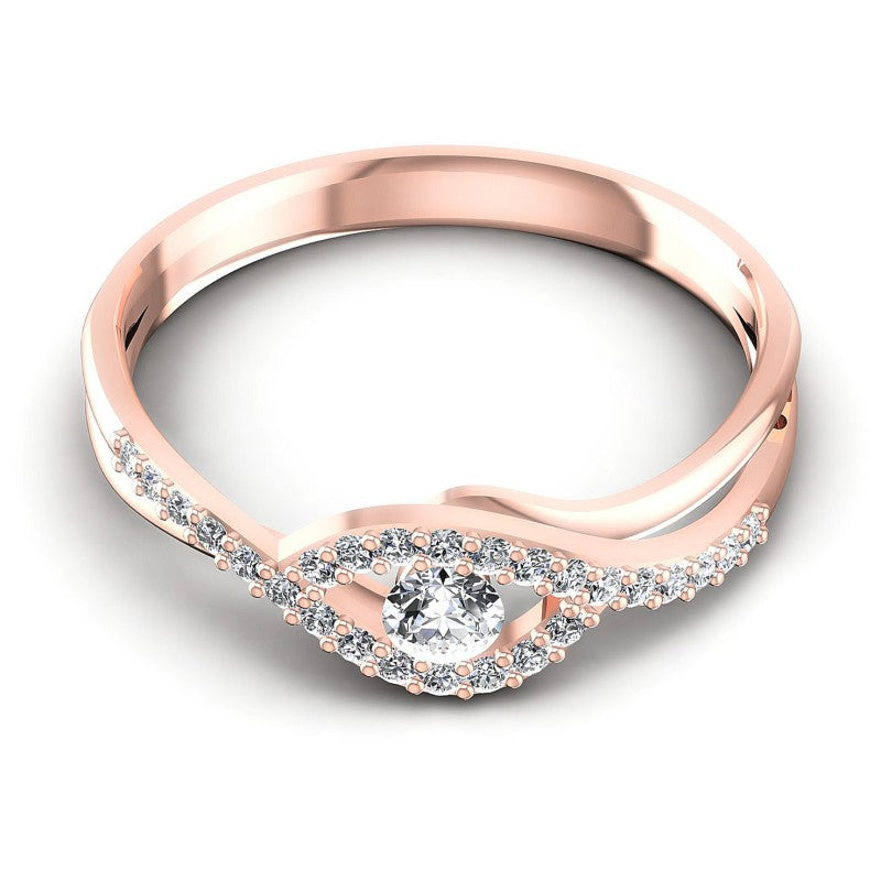 Round Diamonds 0.25CT Engagement Ring in 18KT Yellow Gold