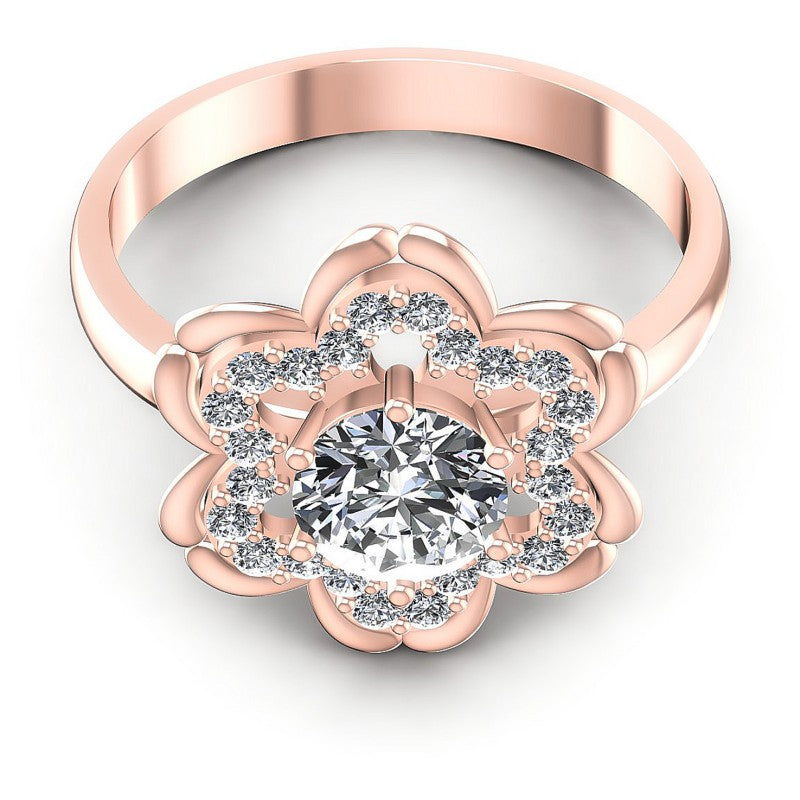 Round Diamonds 0.65CT Engagement Ring in 18KT Yellow Gold