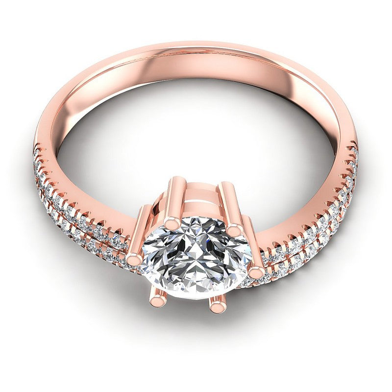 Round Diamonds 0.65CT Engagement Ring in 18KT Yellow Gold