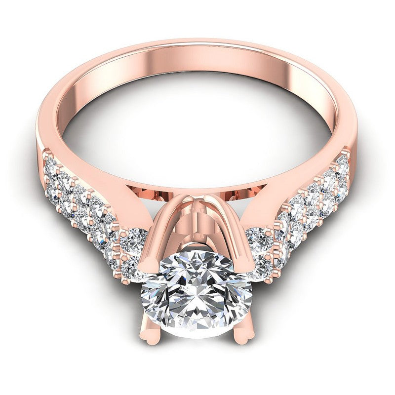 Round Diamonds 0.90CT Engagement Ring in 18KT Yellow Gold