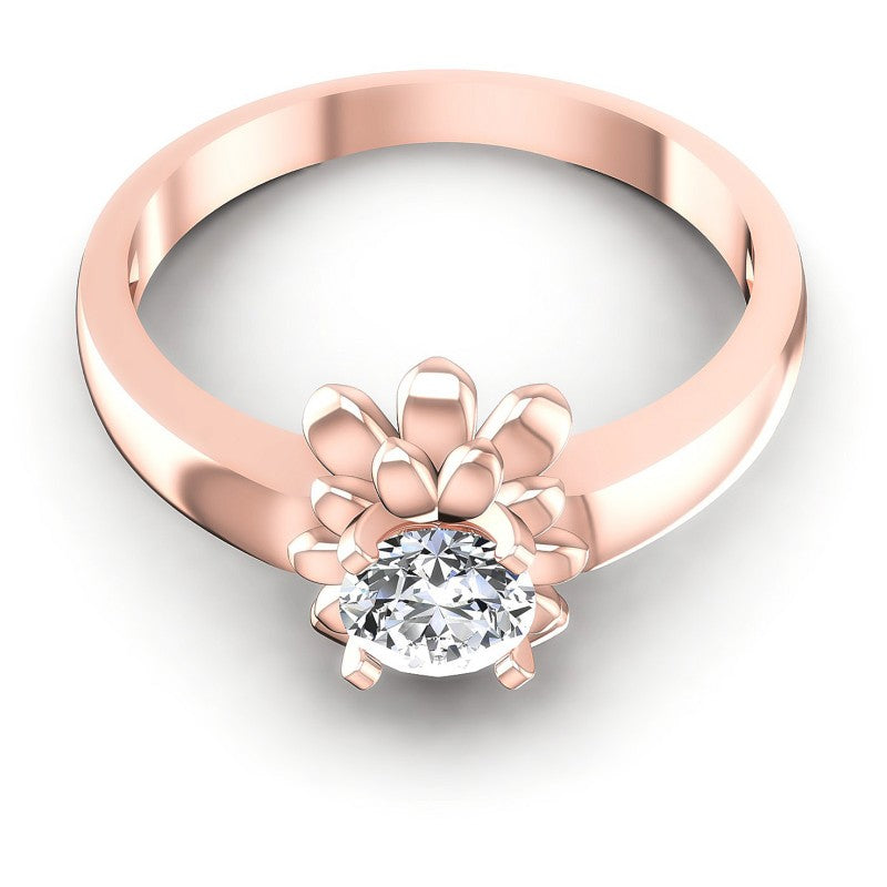 Round Diamonds 0.35CT Solitaire Ring in 18KT Yellow Gold