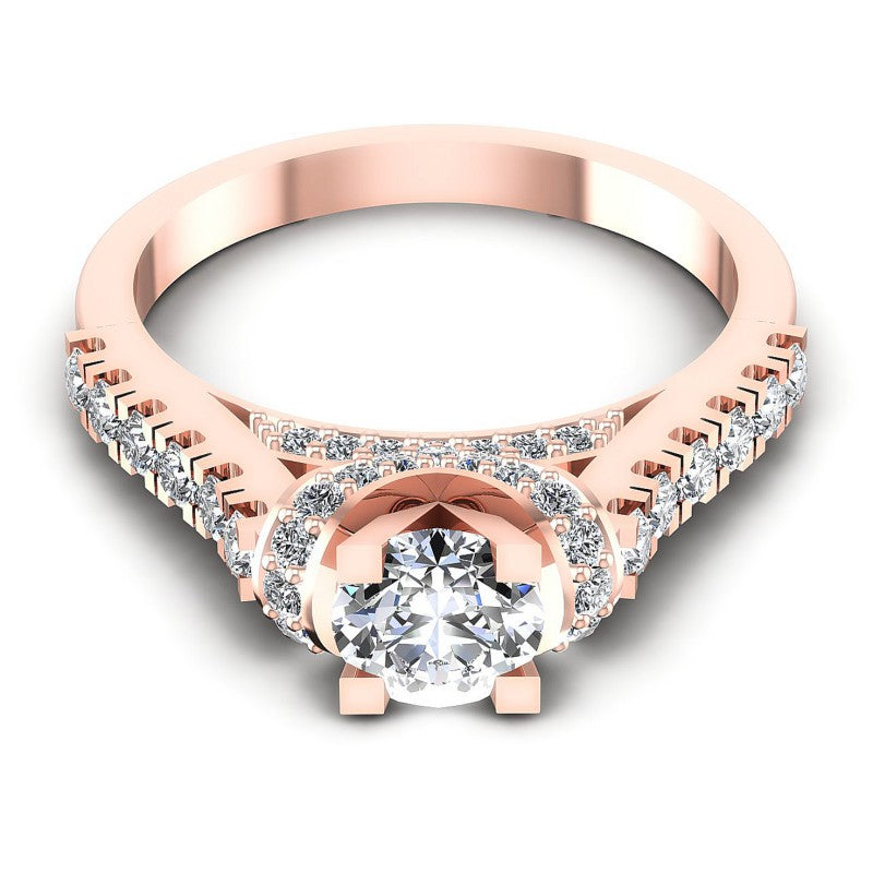 Round Diamonds 0.90CT Engagement Ring in 18KT Yellow Gold