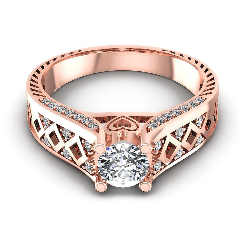 Round Diamonds 0.55CT Engagement Ring in 18KT Yellow Gold