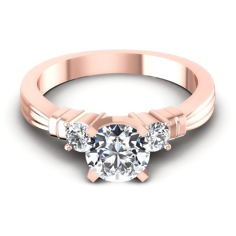 Round Diamonds 0.75CT Three Stone Ring in 18KT Yellow Gold