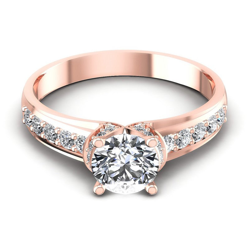 Round Diamonds 0.75CT Engagement Ring in 18KT Yellow Gold