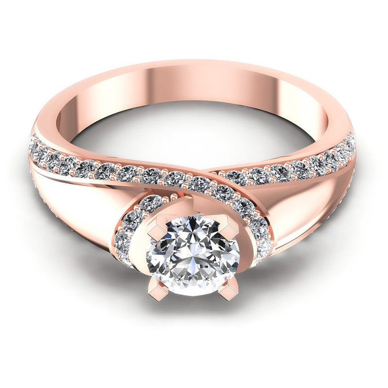 Round Diamonds 1.05CT Engagement Ring in 18KT Yellow Gold