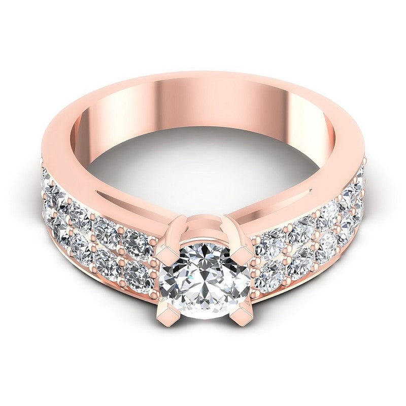 Round Diamonds 1.05CT Engagement Ring in 18KT Yellow Gold