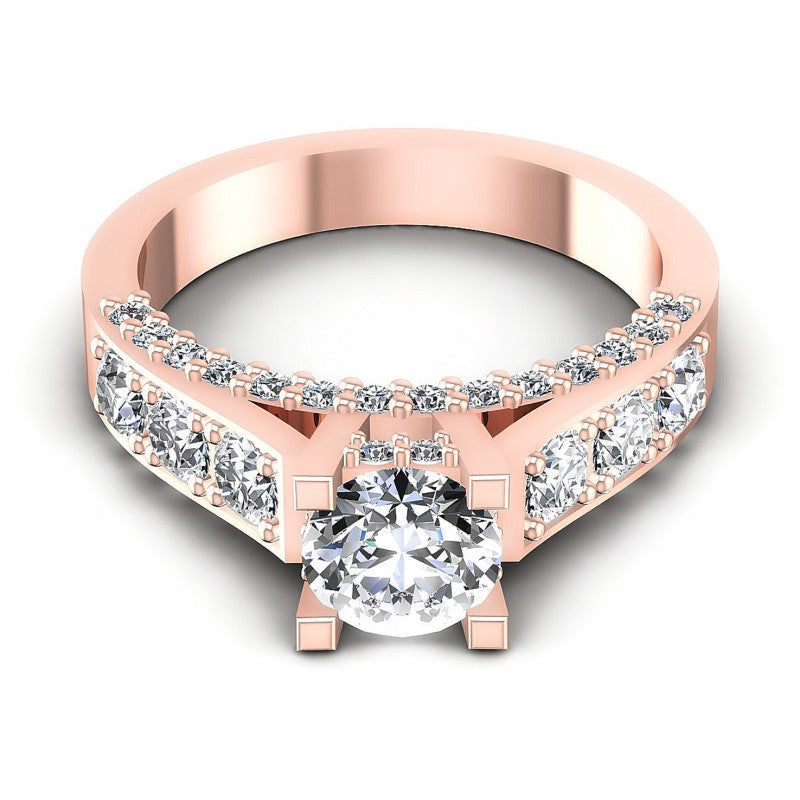 Round Diamonds 1.10CT Engagement Ring in 18KT Yellow Gold