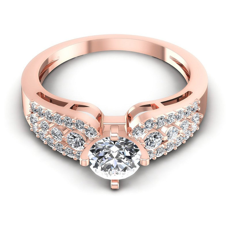 Round Diamonds 0.80CT Engagement Ring in 18KT Yellow Gold