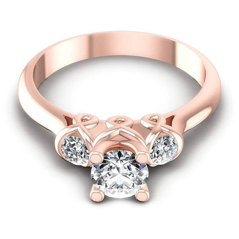 Round Diamonds 0.55CT Three Stone Ring in 18KT Yellow Gold