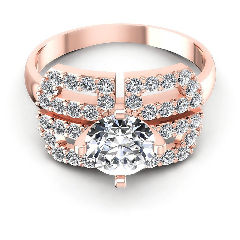 Round Diamonds 1.00CT Engagement Ring in 18KT Yellow Gold