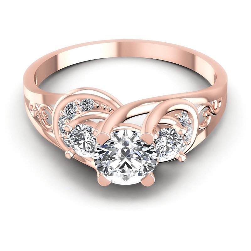 Round Diamonds 0.85CT Three Stone Ring in 18KT Yellow Gold