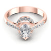 Round and Pear Diamonds 0.65CT Engagement Ring in 18KT Yellow Gold