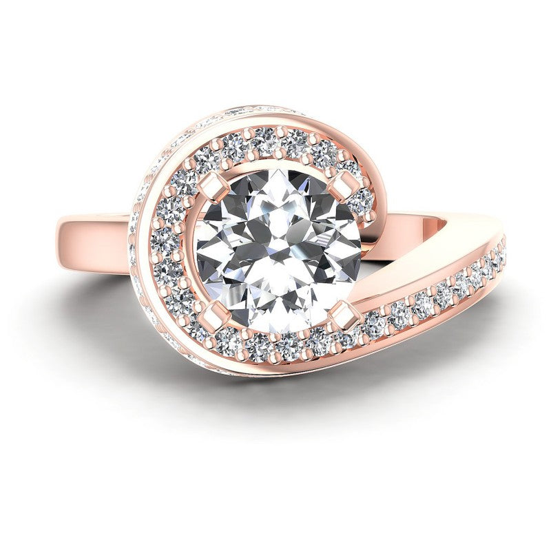 Round Diamonds 0.95CT Engagement Ring in 18KT Yellow Gold