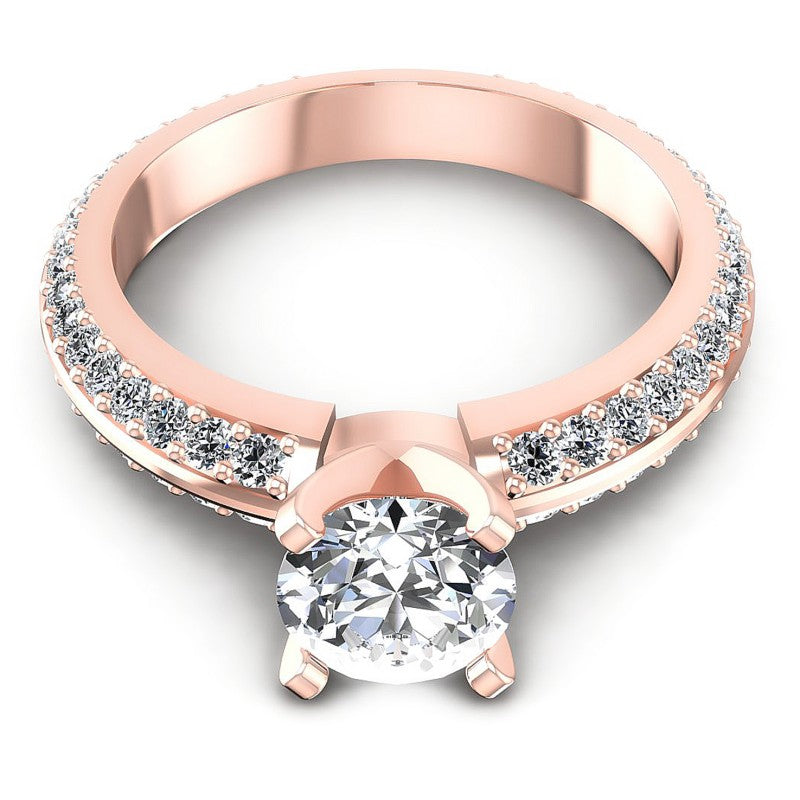 Round Diamonds 1.10CT Engagement Ring in 18KT Yellow Gold