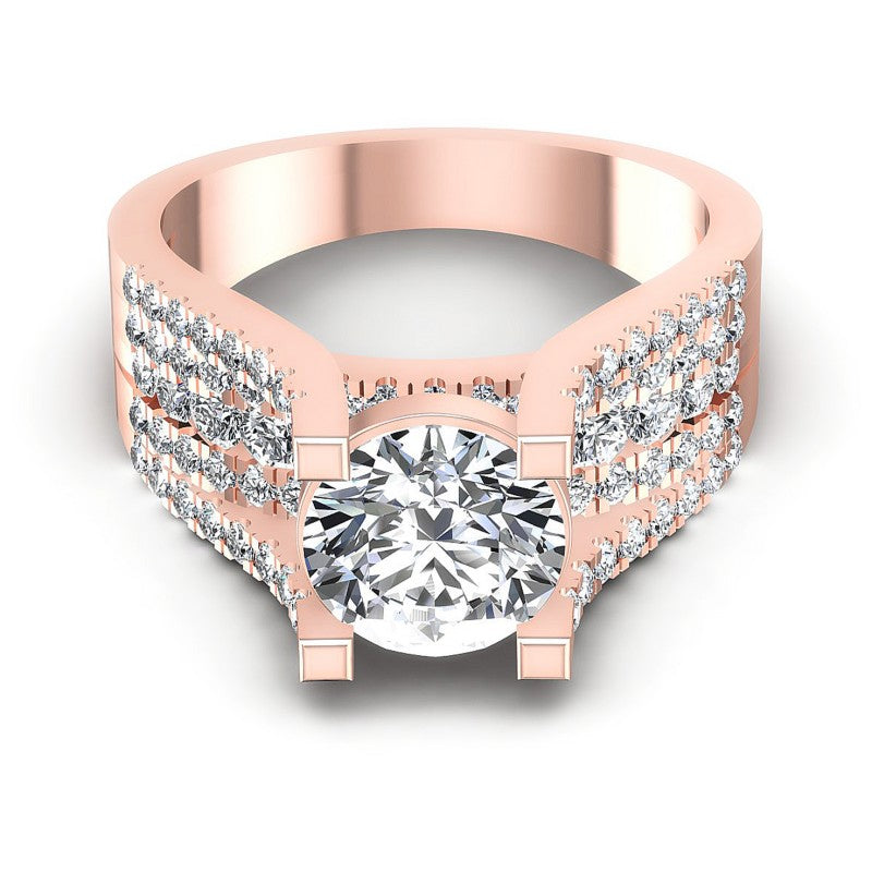 Round Diamonds 1.15CT Engagement Ring in 18KT Yellow Gold