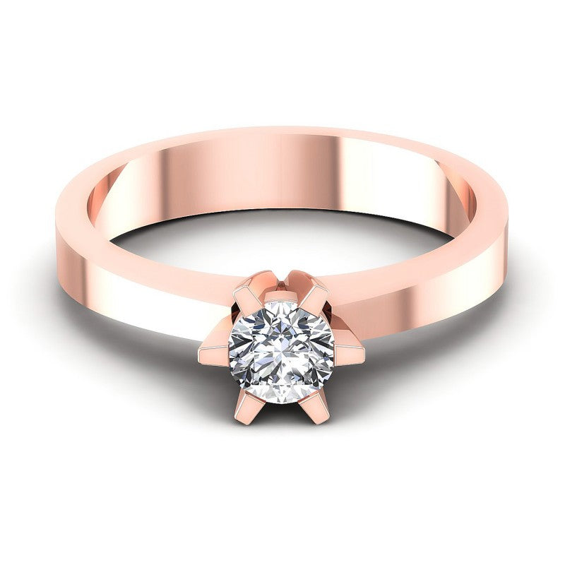 Round Diamonds 0.35CT Solitaire Ring in 18KT Yellow Gold