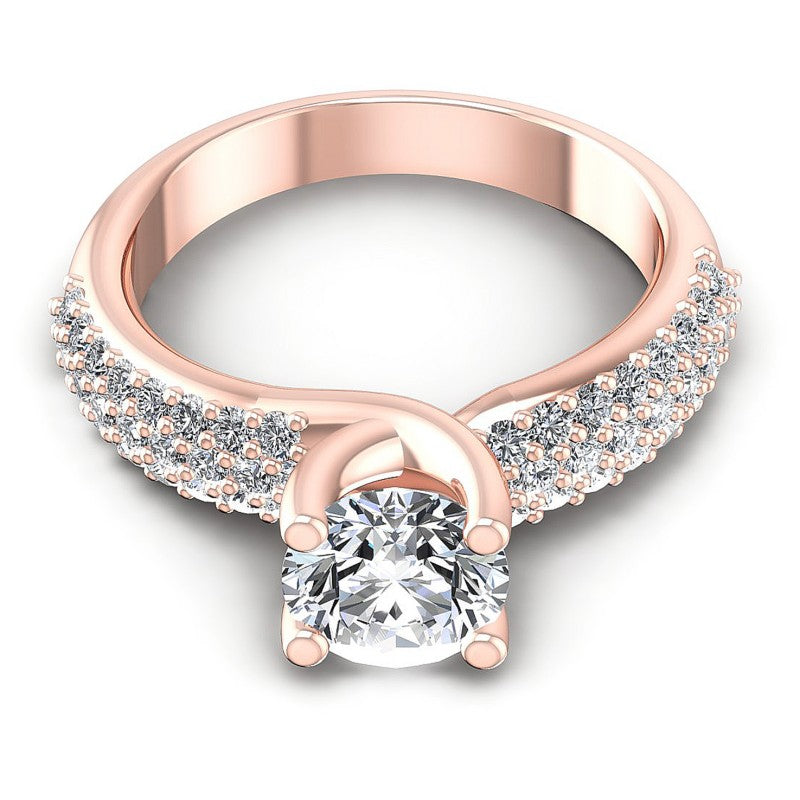 Round Diamonds 1.20CT Engagement Ring in 18KT Yellow Gold