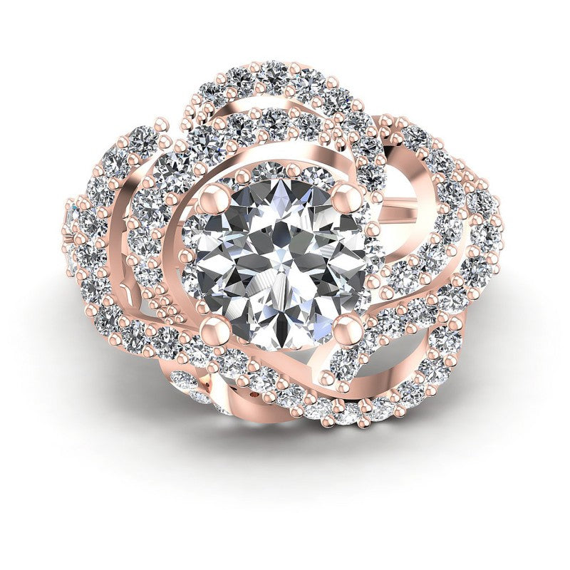 Round Diamonds 1.30CT Engagement Ring in 18KT Yellow Gold