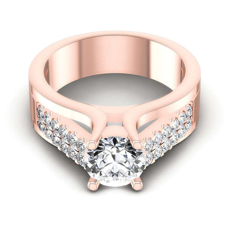 Round Diamonds 0.75CT Engagement Ring in 18KT Yellow Gold