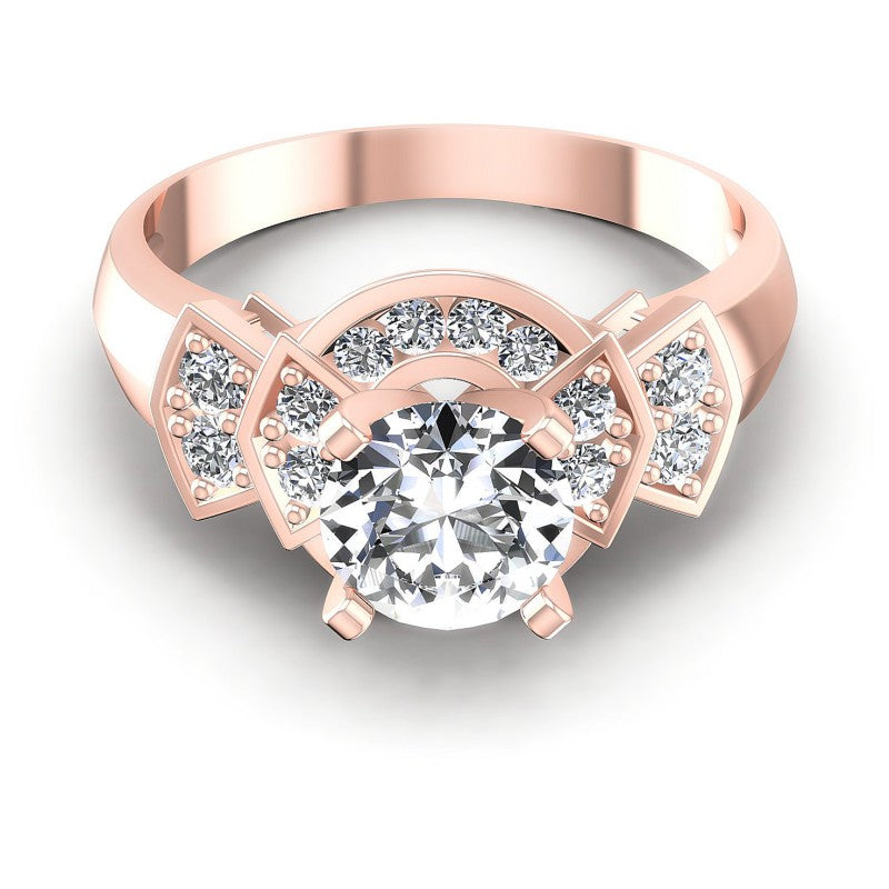 Round Diamonds 0.75CT Engagement Ring in 18KT Yellow Gold