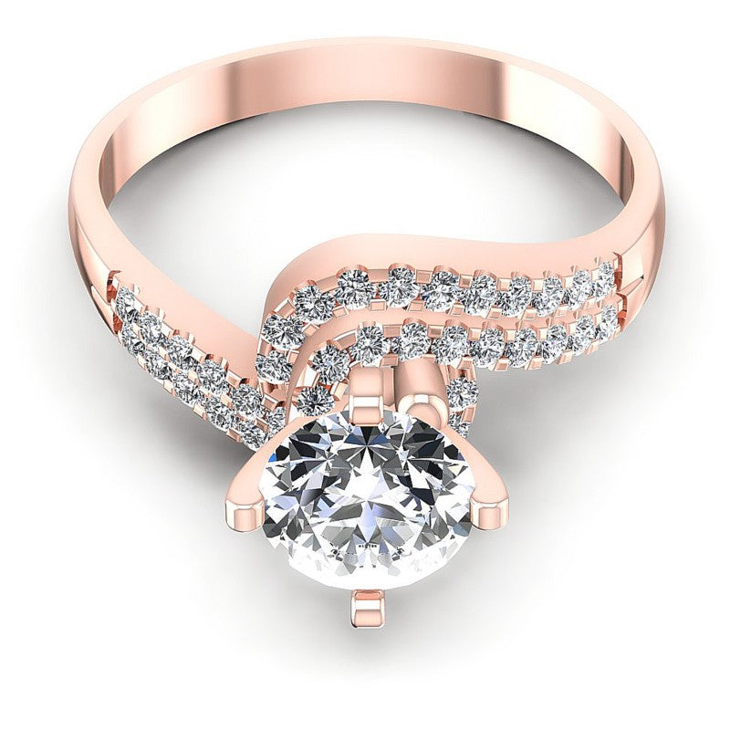 Round Diamonds 0.75CT Engagement Ring in 18KT Yellow Gold