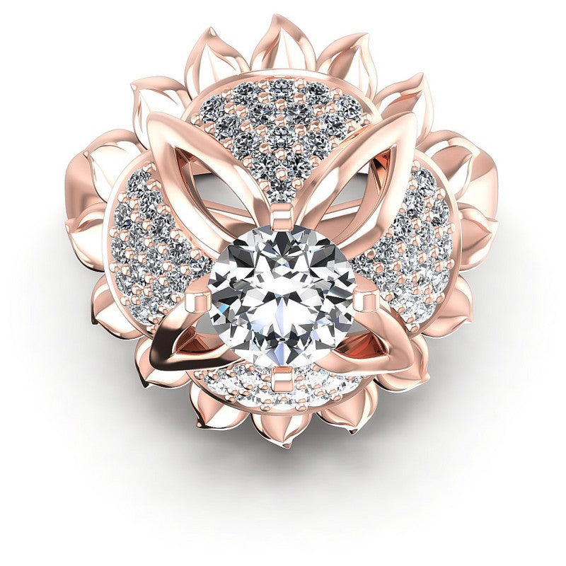 Round Diamonds 1.15CT Engagement Ring in 18KT Yellow Gold
