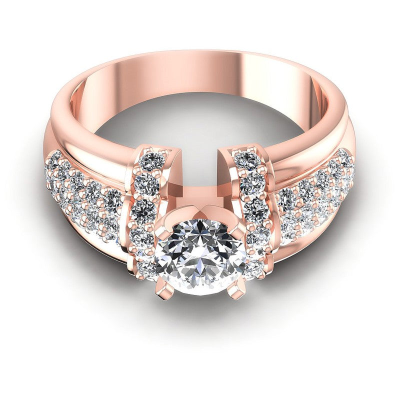 Round Diamonds 1.05CT Engagement Ring in 18KT Yellow Gold