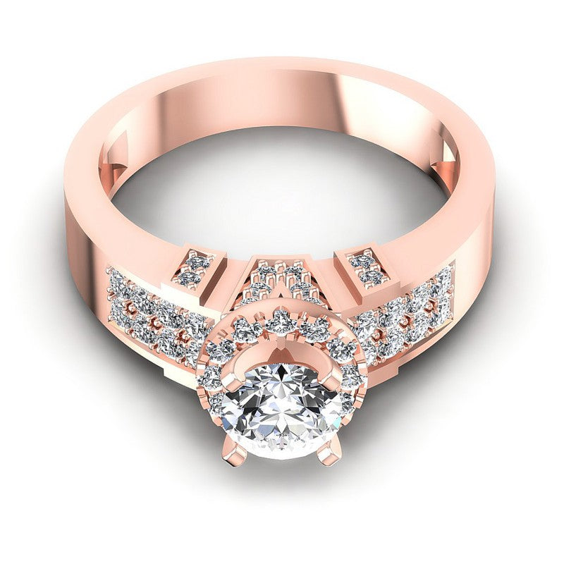 Round Diamonds 0.85CT Engagement Ring in 18KT Yellow Gold