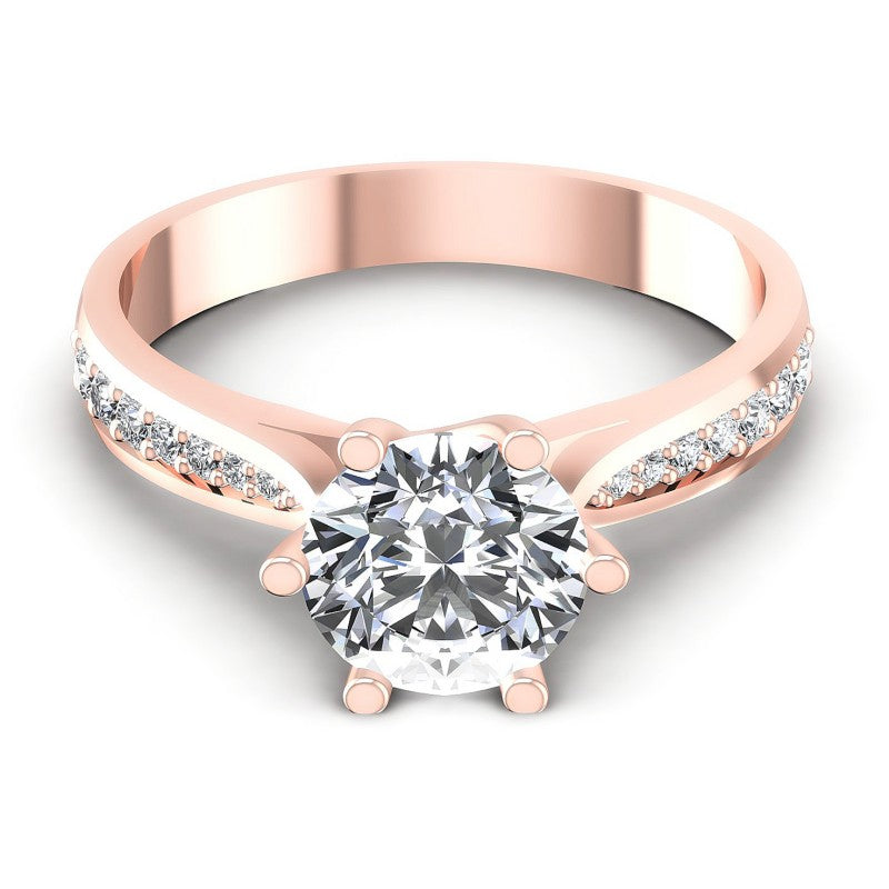 Round Diamonds 0.60CT Engagement Ring in 18KT Yellow Gold