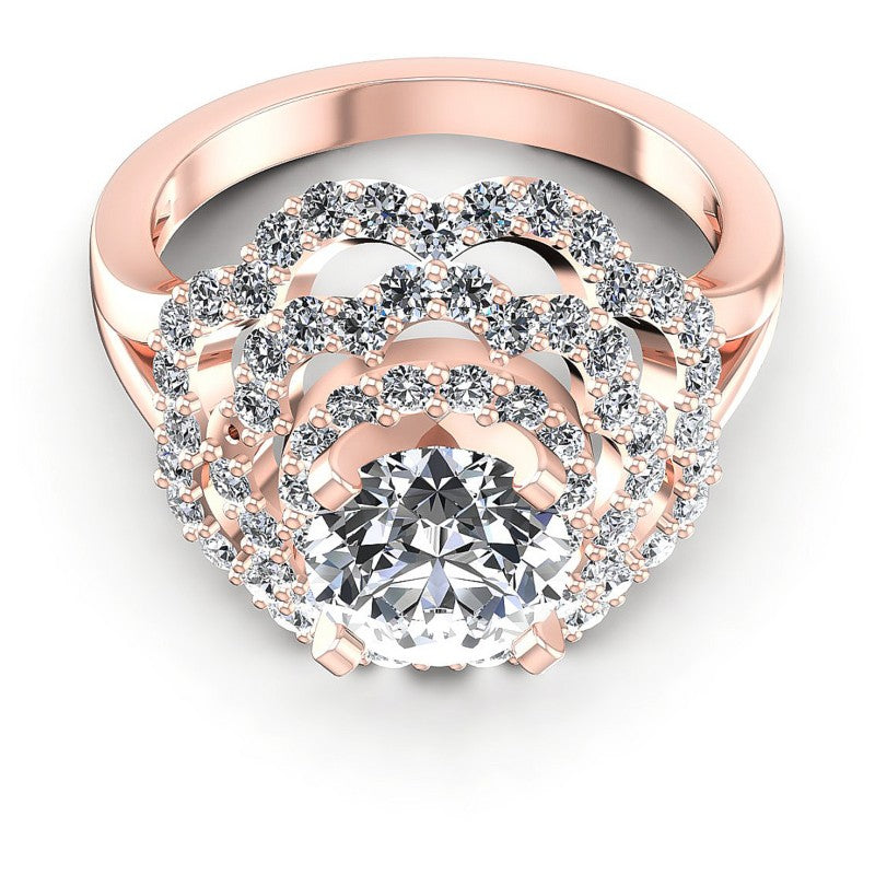 Round Diamonds 1.25CT Engagement Ring in 18KT Yellow Gold