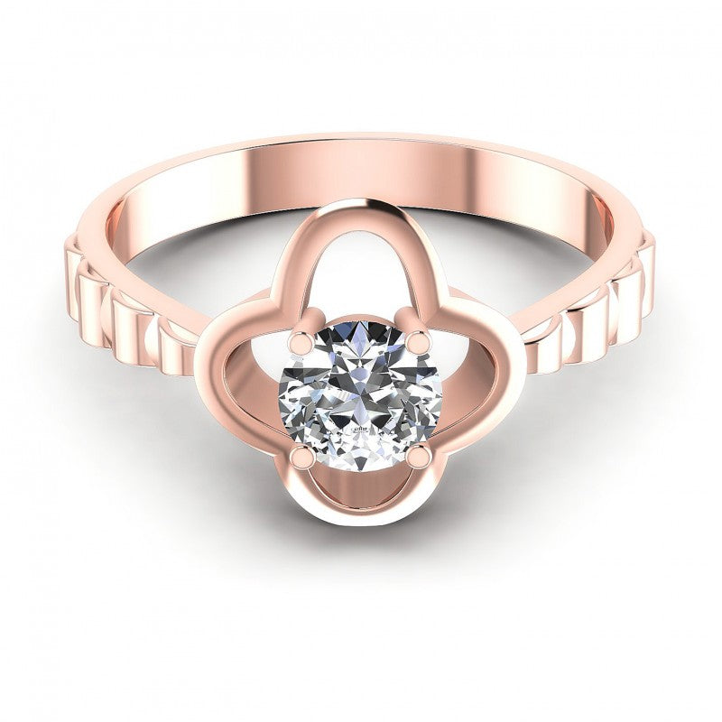 Round Diamonds 0.35CT Solitaire Ring in 18KT Yellow Gold
