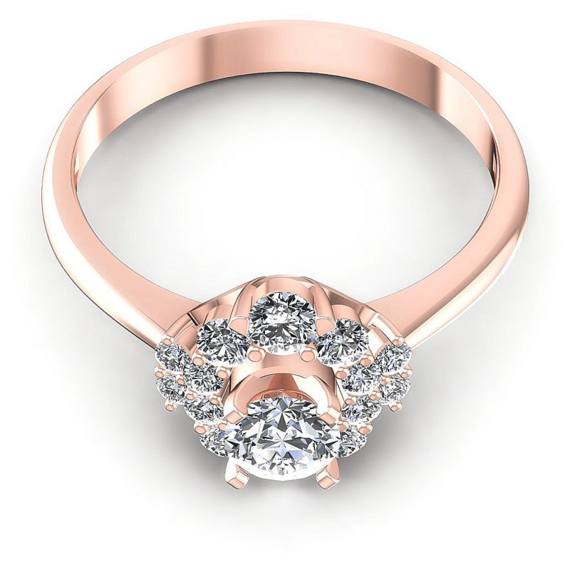 Round Diamonds 0.85CT Halo Ring in 18KT Yellow Gold