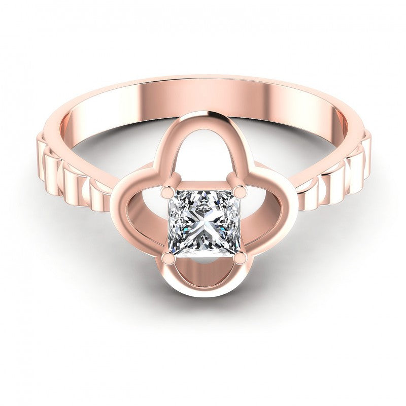 Princess Diamonds 0.35CT Solitaire Ring in 18KT Yellow Gold