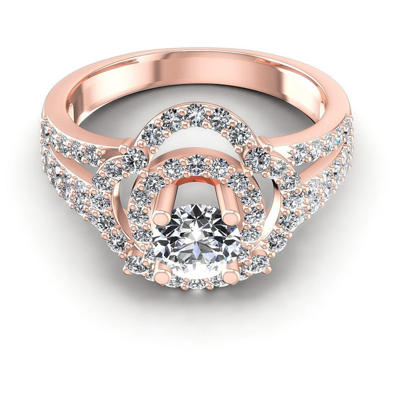 Round Diamonds 1.15CT Halo Ring in 18KT Yellow Gold