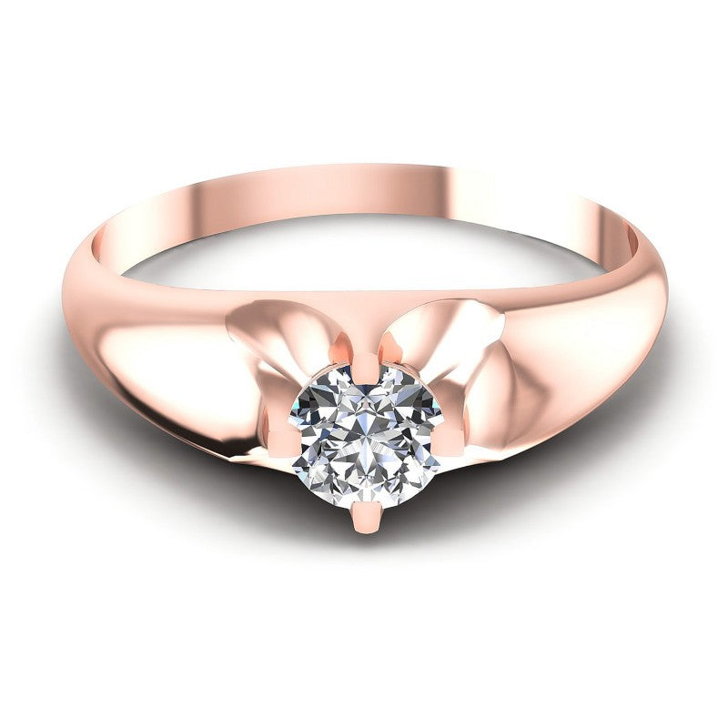 Round Diamonds 0.35CT Solitaire Ring in 18KT Yellow Gold