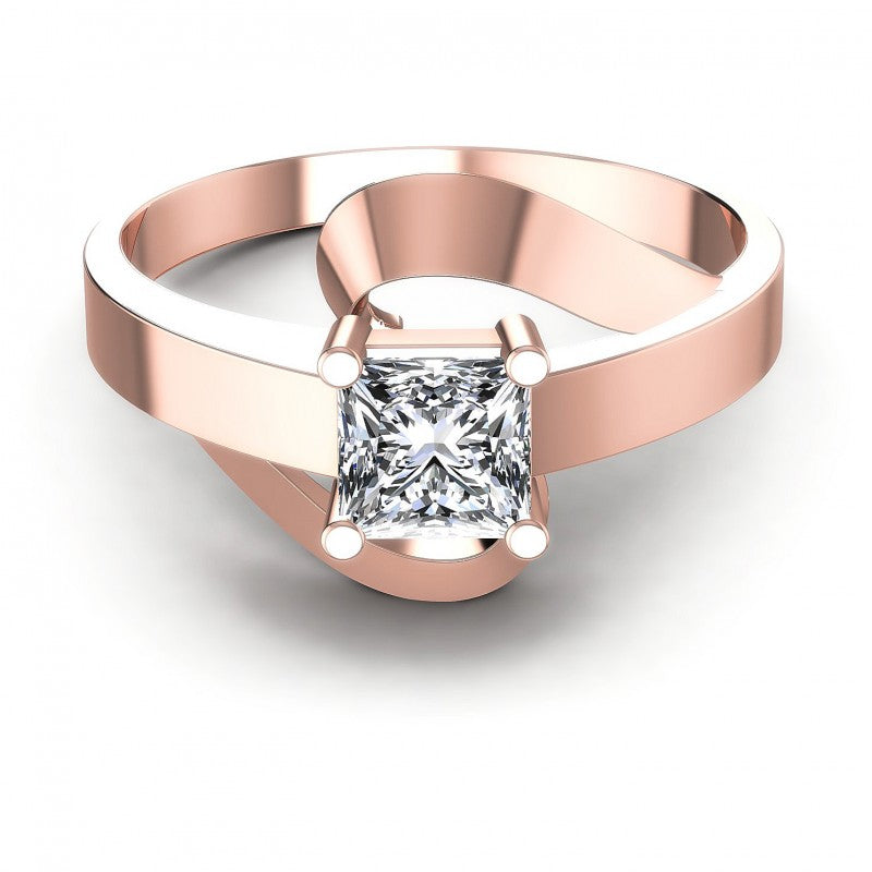 Princess Diamonds 0.35CT Solitaire Ring in 18KT Yellow Gold