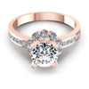 Princess and Round Diamonds 1.05CT Halo Ring in 18KT Yellow Gold