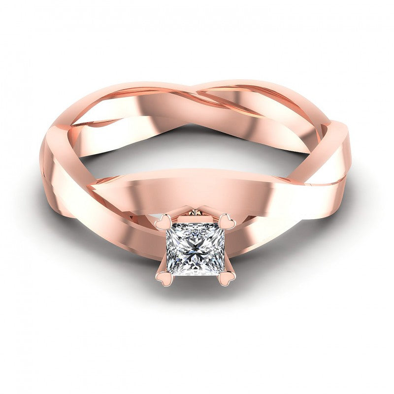 Princess Diamonds 0.35CT Solitaire Ring in 18KT Yellow Gold