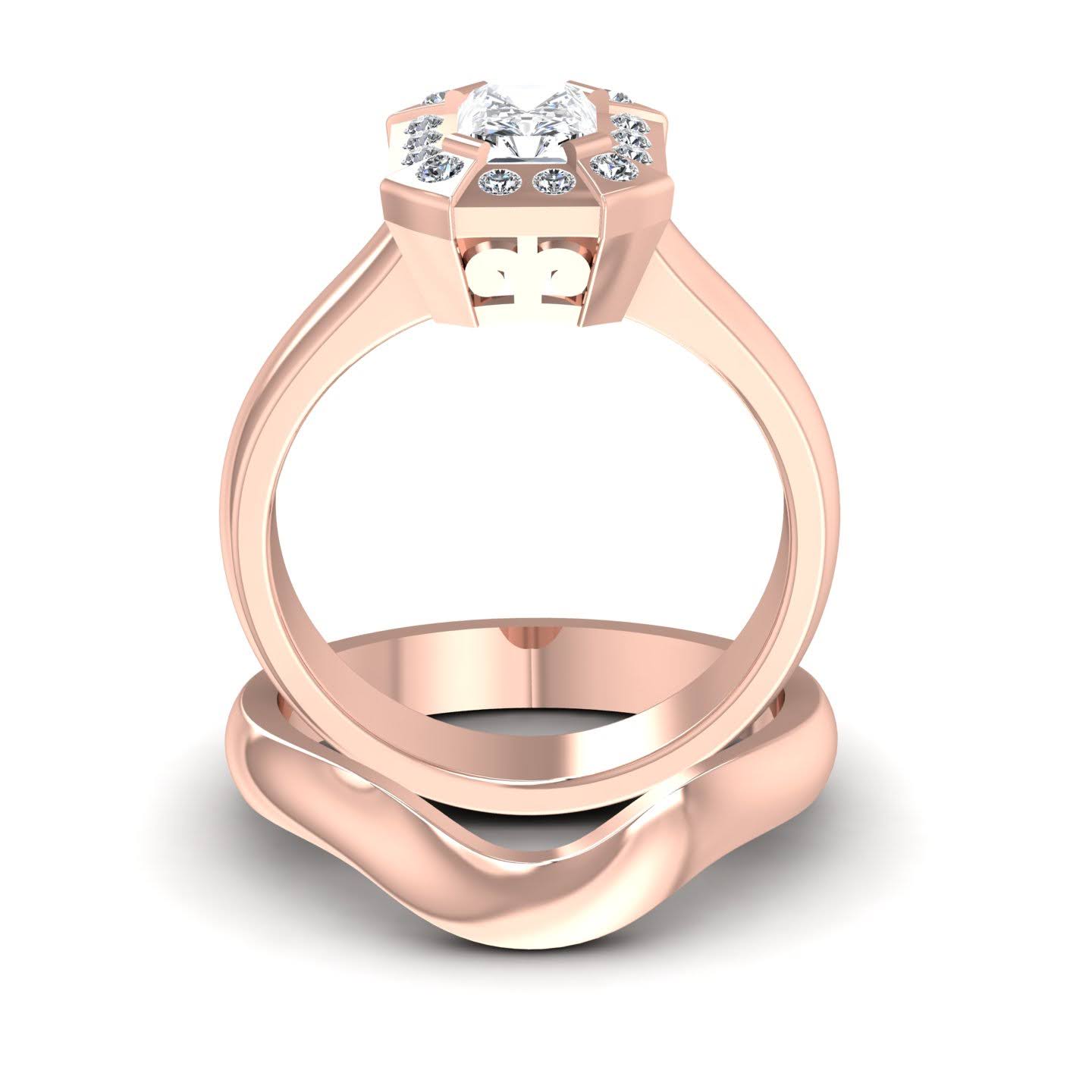 Bridal Sets 0.51-1.66CT Round & Radiant Cut Diamonds