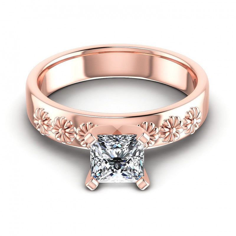 Princess Diamonds 0.35CT Solitaire Ring in 18KT Yellow Gold
