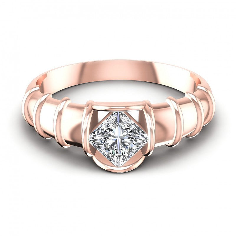 Princess Diamonds 0.35CT Solitaire Ring in 18KT Yellow Gold