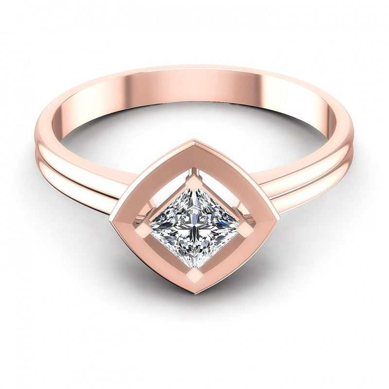 Princess Diamonds 0.35CT Solitaire Ring in 18KT Yellow Gold