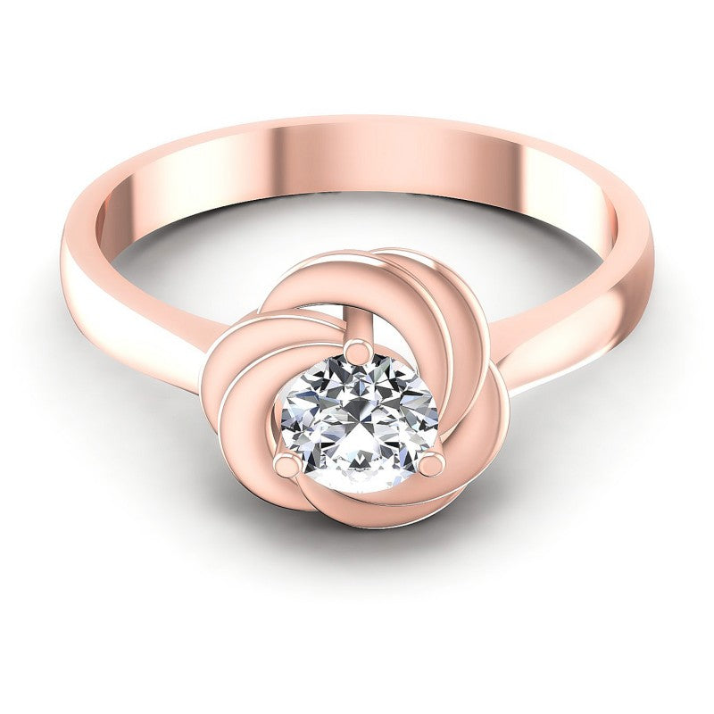 Round Diamonds 0.35CT Solitaire Ring in 18KT Yellow Gold